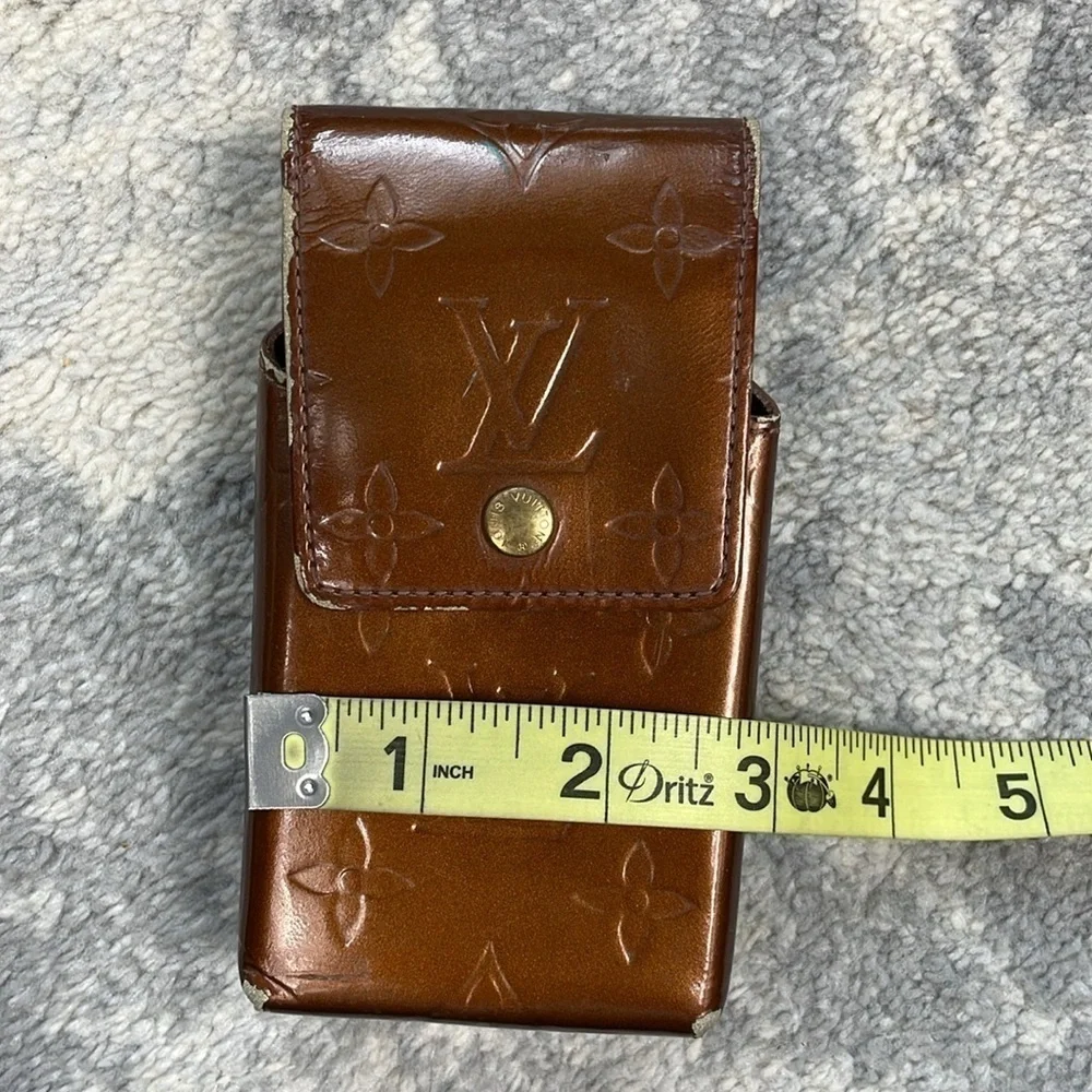 Louis Vuitton Monogram Vernis Greene Cigarette Case Pochette Brown Copper TH0013